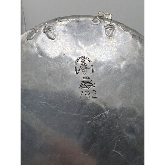 Vintage Trade Continental Hand Wrought Silver Sawtooth Edge Twin Handled Bowl - Picture 6 of 10